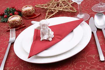 Image showing Christmas table setting