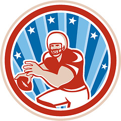 Image showing American Football QB Throwing Circle Retro