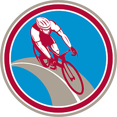 Image showing Cyclist Bicycle Rider Circle Retro