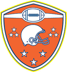Image showing American Football Helmet Stars Shield Retro