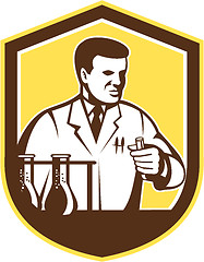 Image showing Scientist Lab Researcher Chemist Shield Retro 