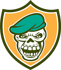 Image showing Skull Beret Shield Retro