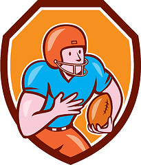 Image showing American Football Receiver Running Ball Shield