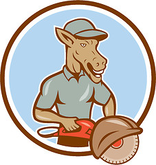 Image showing Donkey Concrete Saw Consaw Circle Cartoon