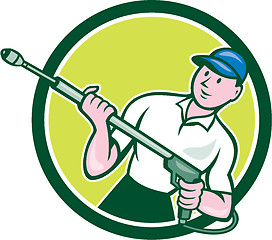 Image showing Pressure Washer Water Blaster Circle Cartoon