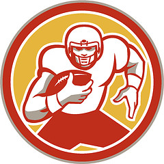 Image showing American Football Running Ball Circle Retro