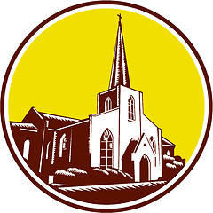 Image showing Trinity Parish Episcopal Church Woodcut Retro