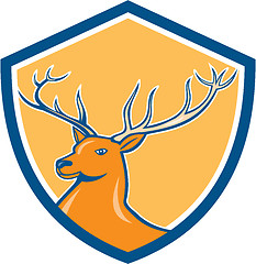 Image showing Red Stag Deer Head Shield Cartoon