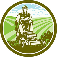 Image showing Ride On Lawn Mower Vintage Retro