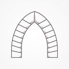 Image showing Flat line vector icon for lancet arch