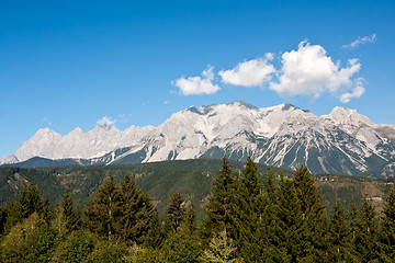 Image showing Mountain landscape with blue sky above, Austria