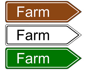 Image showing Direction sign farm