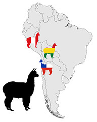 Image showing Alpaca range map