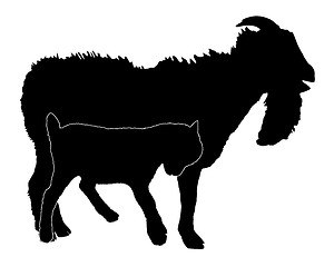 Image showing Kid silhouette with buck