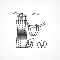 Image showing Black vector icon for rope jumping tower