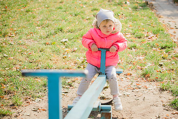 Image showing attractive little girl on outdoor