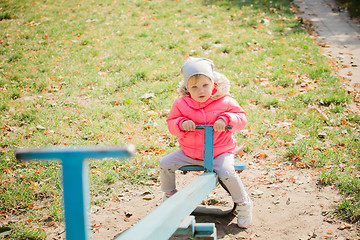 Image showing attractive little girl on outdoor