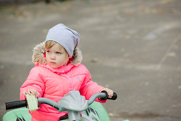 Image showing attractive little girl on outdoor