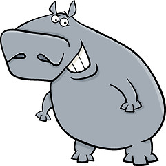 Image showing hippopotamus cartoon illustartion