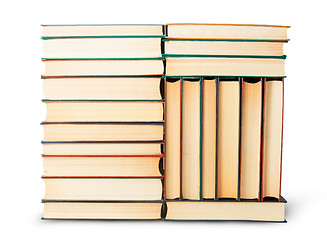 Image showing Different stack of old books