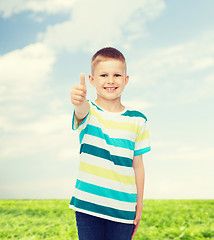 Image showing little boy in casual clothes with arms crossed