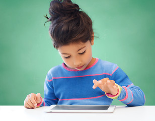 Image showing little girl with tablet pc