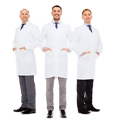 Image showing smiling male doctors in white coats