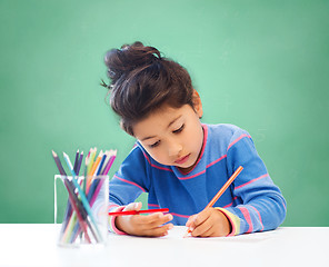 Image showing little girl drawing