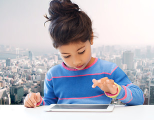 Image showing little girl with tablet pc