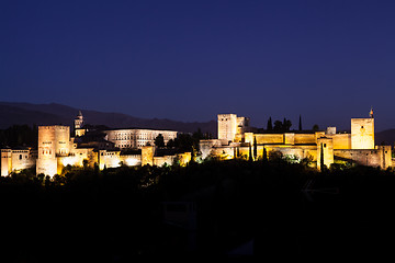 Image showing Alhambra by night