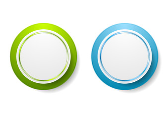 Image showing Abstract green and blue circle stickers