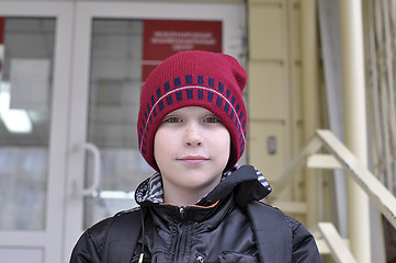 Image showing Portrait of the boy of the teenager in a cap.