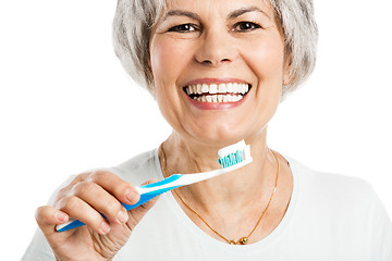 Image showing Brushing teeth