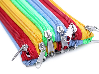 Image showing Rainbow zippers