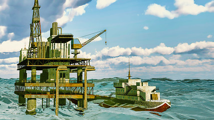 Image showing Oil rig  platform