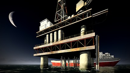 Image showing Oil rig  platform