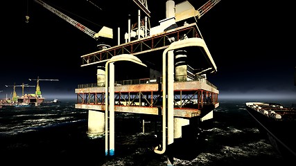 Image showing Oil rig  platform