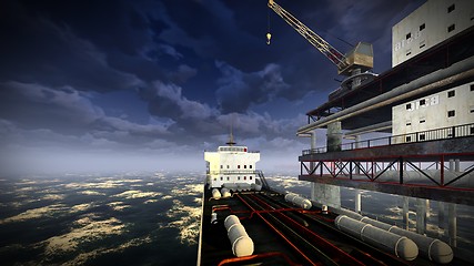 Image showing Oil rig  platform