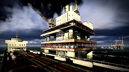 Image showing Oil rig  platform