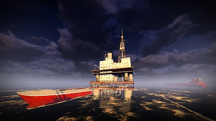 Image showing Oil rig  platform