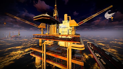 Image showing Oil rig  platform