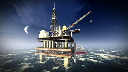 Image showing Oil rig  platform