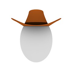 Image showing 3D render of the egg in cowboy hat