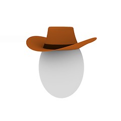 Image showing 3D render of the egg in cowboy hat