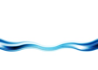 Image showing Bright blue abstract wave on white background