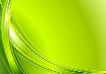 Image showing Bright green abstract wavy background