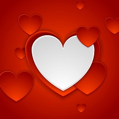 Image showing Red romance background with hearts