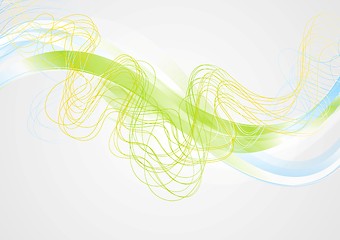 Image showing Bright abstract wavy corporate background