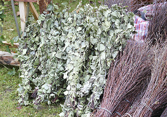 Image showing Birch brooms
