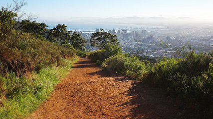 Image showing Hiking trail and view at Cape Town, South Africa